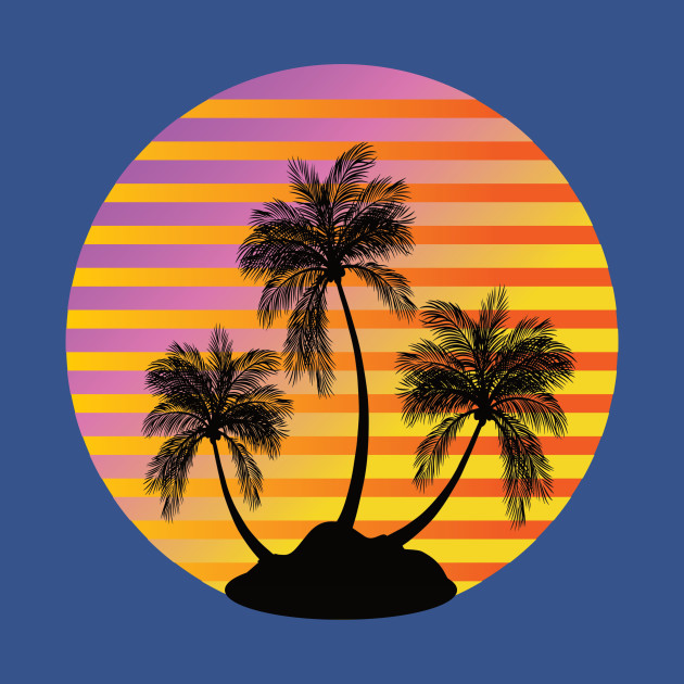 Disover Palm Tree and Sun Tropical Vibe - Palm Tree - T-Shirt