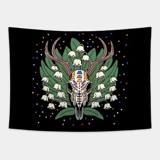 May's Lily of the Valley & Deer Skull Tapestry