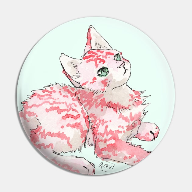 Peppermint Kitten Pin by Aqutalion