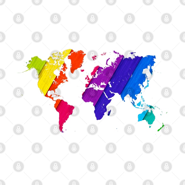 world map rainbow #love by JBJart