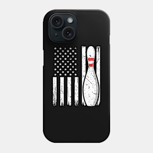 Vintage Bowling Pin USA Flag Bowler Phone Case