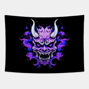 Summon the Demon: Purple Oni Design Tapestry