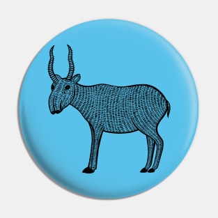 Saiga Antelope - hand drawn detailed animal design Pin