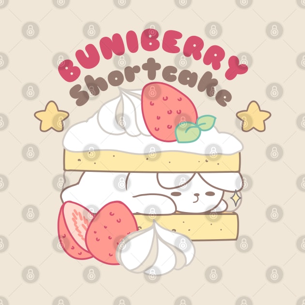 Sweet Delights: Cute Rabbit amidst Bunnyberry Shortcake by LoppiTokki