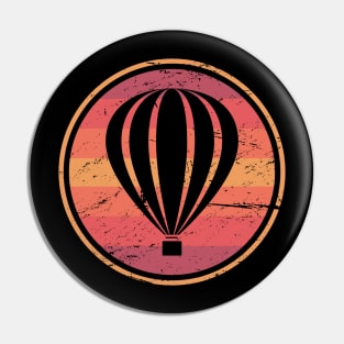 Retro Vintage Hot Air Balloon Graphic Pin