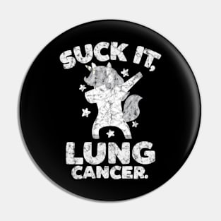 Suck It Lung Cancer Unicorn Pin