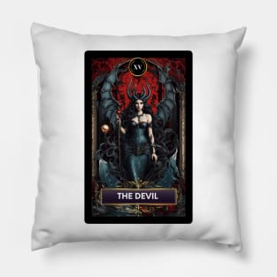 The Devil Card from The Mermaid Tarot Deck Pillow