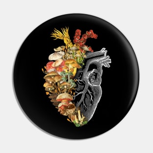 Mushroom Heart Vintage Nature by Tobe Fonseca Pin