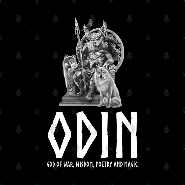 Viking Mythology Odin God Of War, Wisdom, Poetry And Magic by Styr Designs