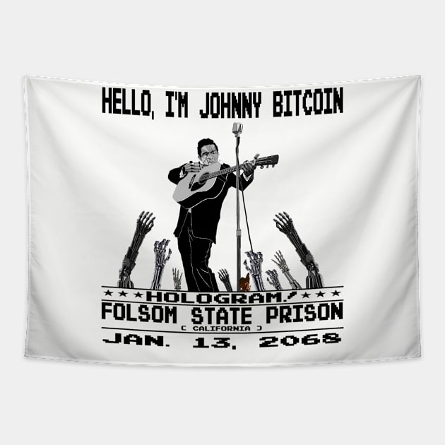 Johnny Bitcoin Tapestry by TenomonMalke