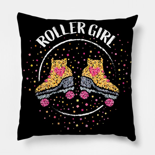 Roller Girl Roller Skates Roller Skating Pillow by Kater Karl