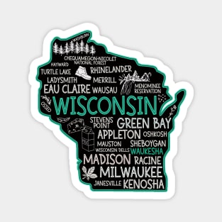 Waukesha Wisconsin cute Milwaukee, Osseo, Green Bay, Kenosha, Racine, Appleton, Waukesha, Eau Claire, Oshkosh, Janesville Magnet