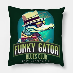 Funky Gator Blues Club Pillow