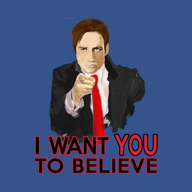 Mulder I Want To Believe by VintageTeeShirt