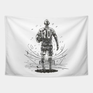 Soccer player in field Tapestry