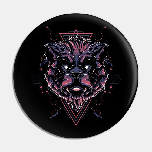 The Bear Sacred geometry Pin by secondsyndicate