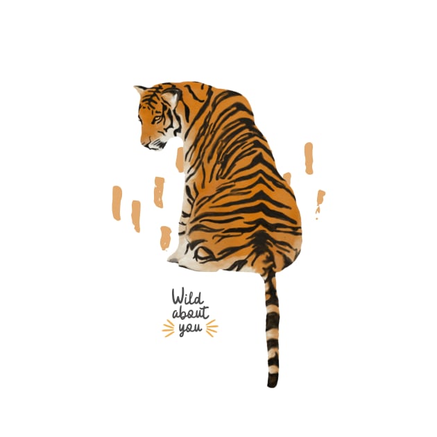 Tiger Print Big Cats Watercolour by likeapeach