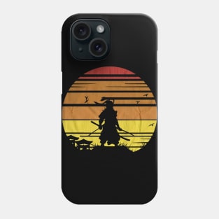 Retro vintage samurai in sunset Phone Case