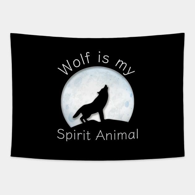 Cute Wolf is my Spirit Animal Wild Design, Funny lone wolf spirit animal gift Tapestry by Printofi.com