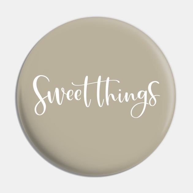 Sweet Things design in white Pin by Ruralmarket