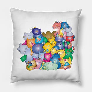 Colourful cats Pillow