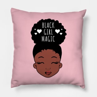 Black Girl Magic, African American Girl, Hearts Pillow