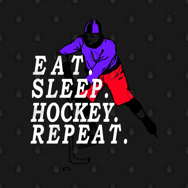 Eat Sleep Hockey Repeat - Gift T-Shirt by baha2010