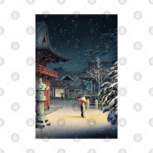 Snow at Nezu Shrine by Tsuchiya Koitsu by Takeda_Art