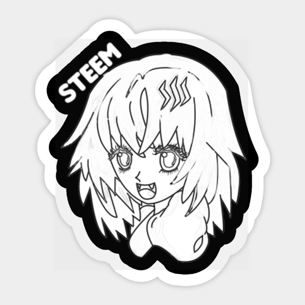 Steem Anime Girl Black And White