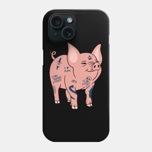 Tattooed Pig Phone Case by isstgeschichte