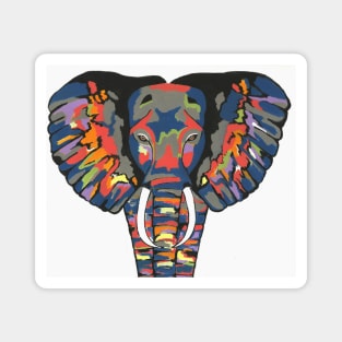 COLORFUL Elephant Painting Magnet