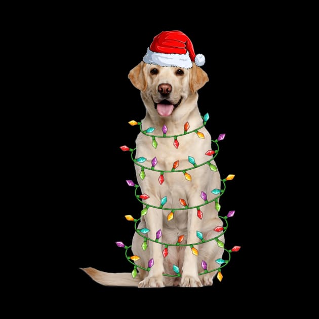 Funny Yellow Labrador Christmas Lights by Magazine