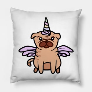 Cute Pug Unicorn Dog Lover Pillow