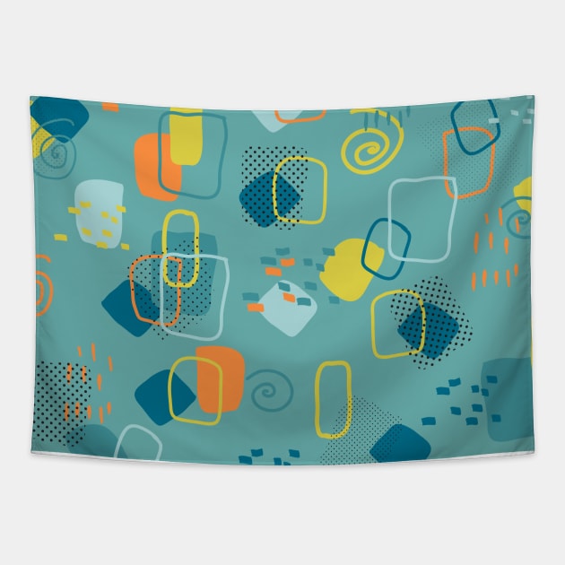 Hand-Drawn Modern Abstract Pattern Tapestry by Heartfeltarts