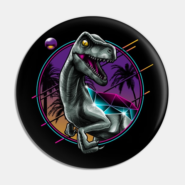 Rad Velociraptor Pin by Vincent Trinidad Art