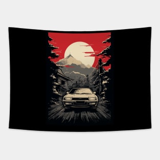 Retro Drift Race Car Tuning Vintage Japanese Cars Tapestry