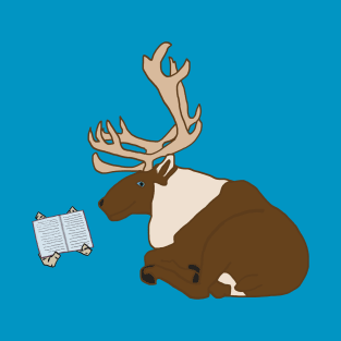 Reading Reindeer Caribou Animal Outdoors T-Shirt