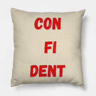 Confident - Red - Inspirational Quotes Pillow