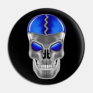 Dark blue skull with transparent background Pin