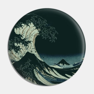 Hokusai Great Wave off Kanagawa at Night Pin