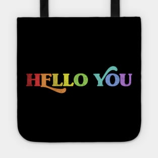 HELLO YOU //// Retro Faded Style Typographic Design Tote