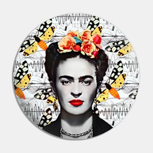 Monarch Butterfly Pattern Frida Kahlo Pin