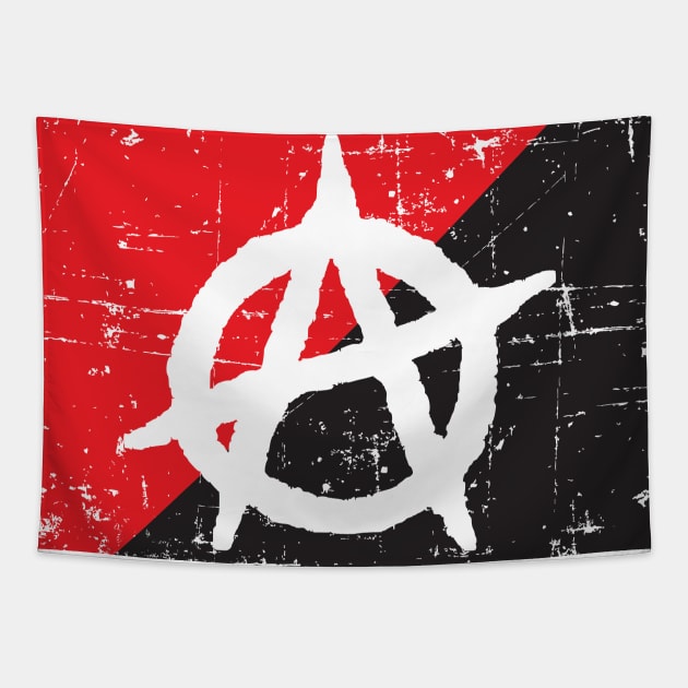 ANTIFA - anti fascist anarchist black red flag Tapestry by vlada123