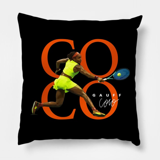 Coco Gauff Pillow by Juantamad