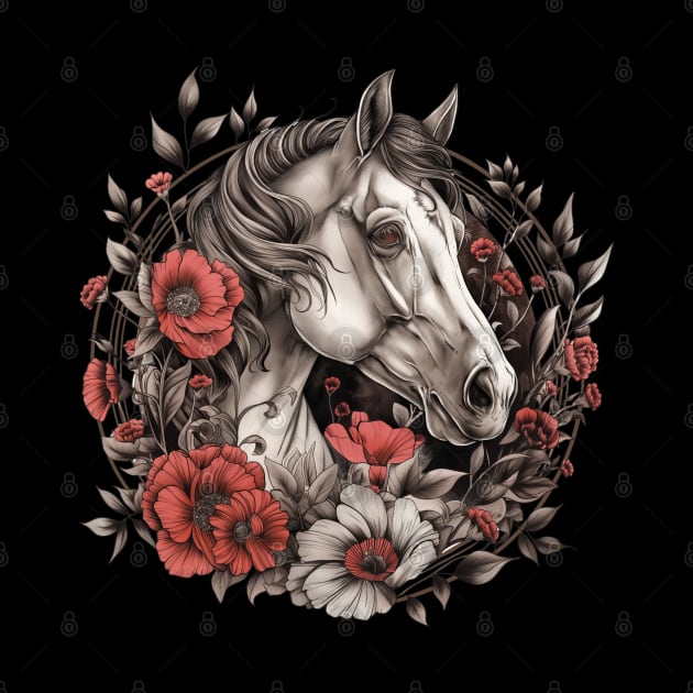 Floral Horse Design by Mary_Momerwids