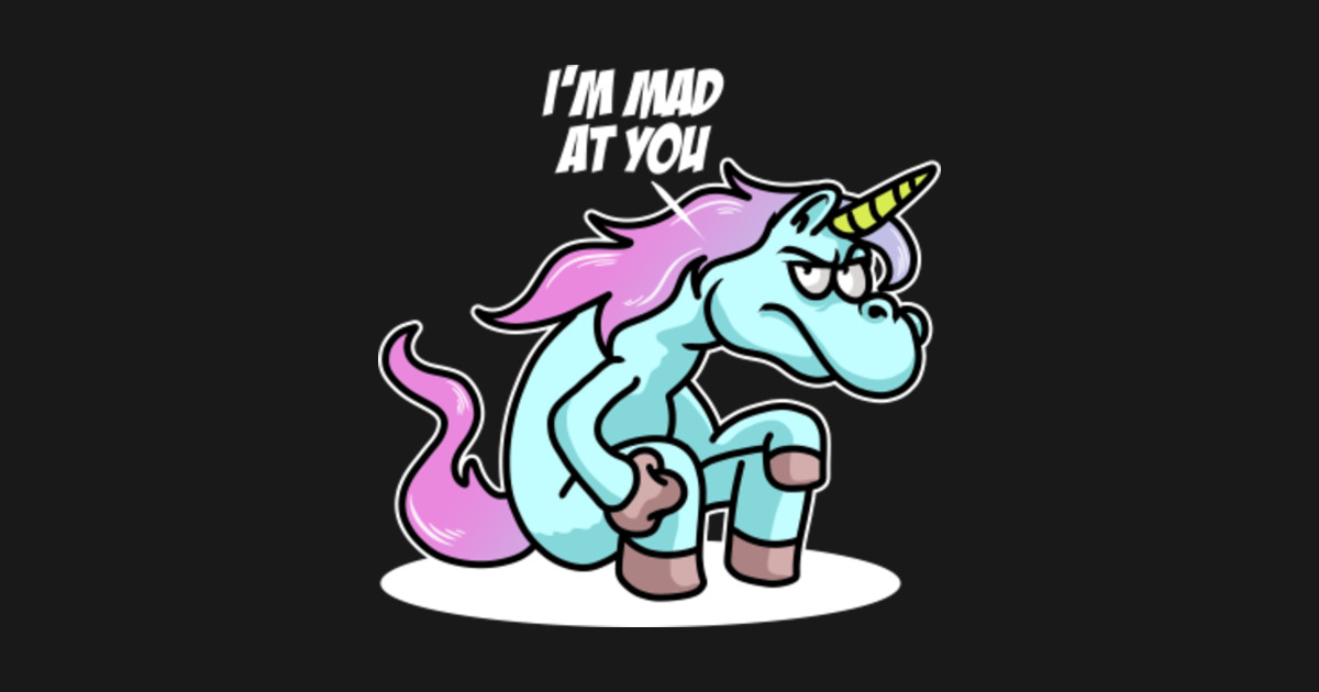 angry stuffed unicorn