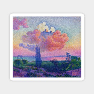 The Pink Cloud Over French Countryside & The Sea, Henri-Edmond Cross 1896 Magnet