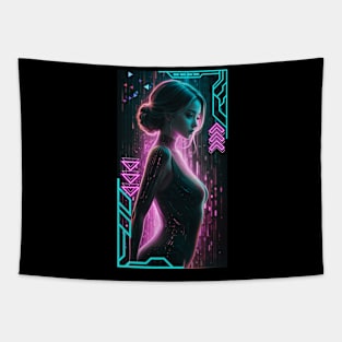 Cyberpunk Girl (Pink) Tapestry