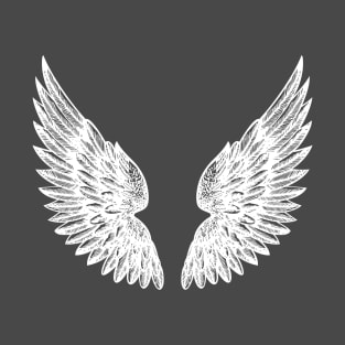 Angel Wings Hope Love Faith Divinity Trinity Jesus Tattoo Artistic Vector Dove Bird Wings of Redemption T-Shirt