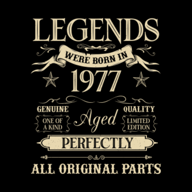 Vintage Legends Were Born In 1977 Birthday - Birthday - Pin | TeePublic